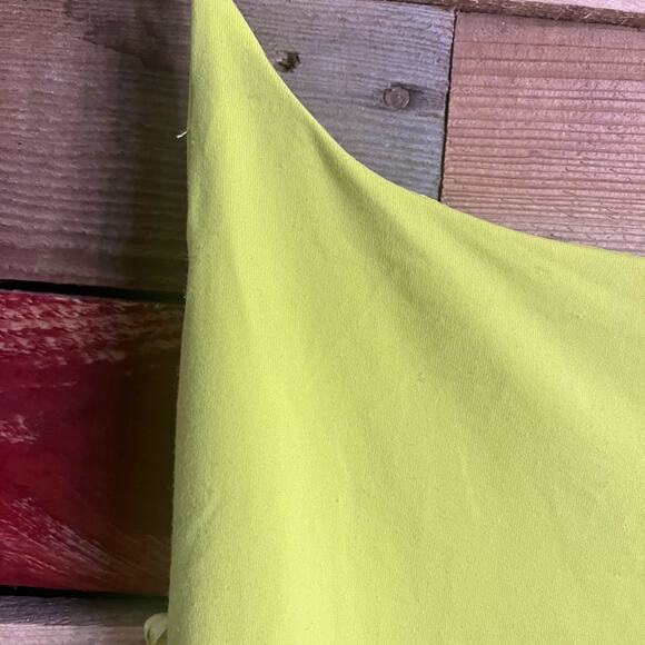 Zara Lime Green Dress With‎ Gathered Waist Size Medium - Picture 6 of 10